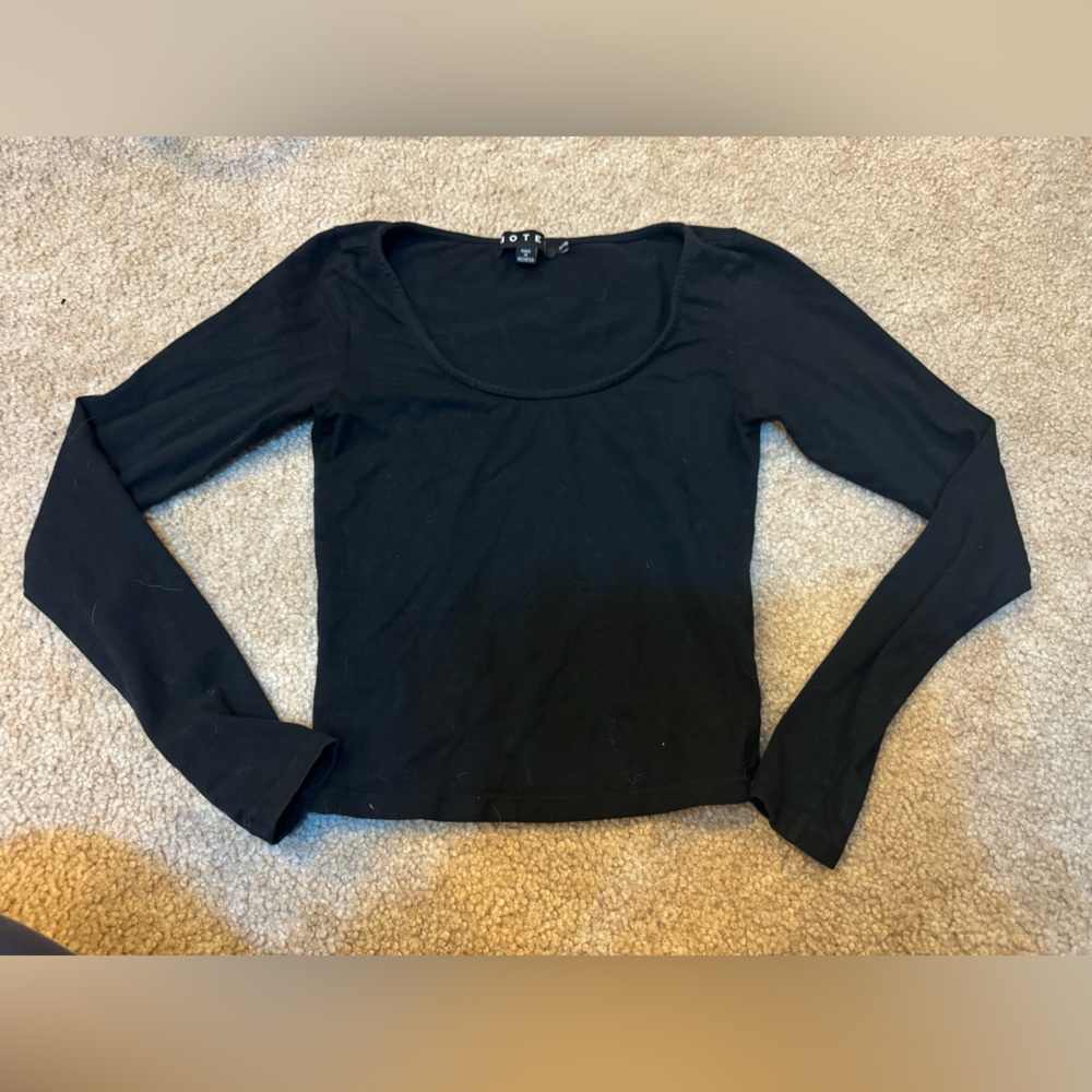 Motel Rocks long sleeve black crop top
